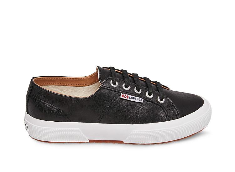 Superga 2750 Nappaleau Black - Mens Superga Leather Shoes